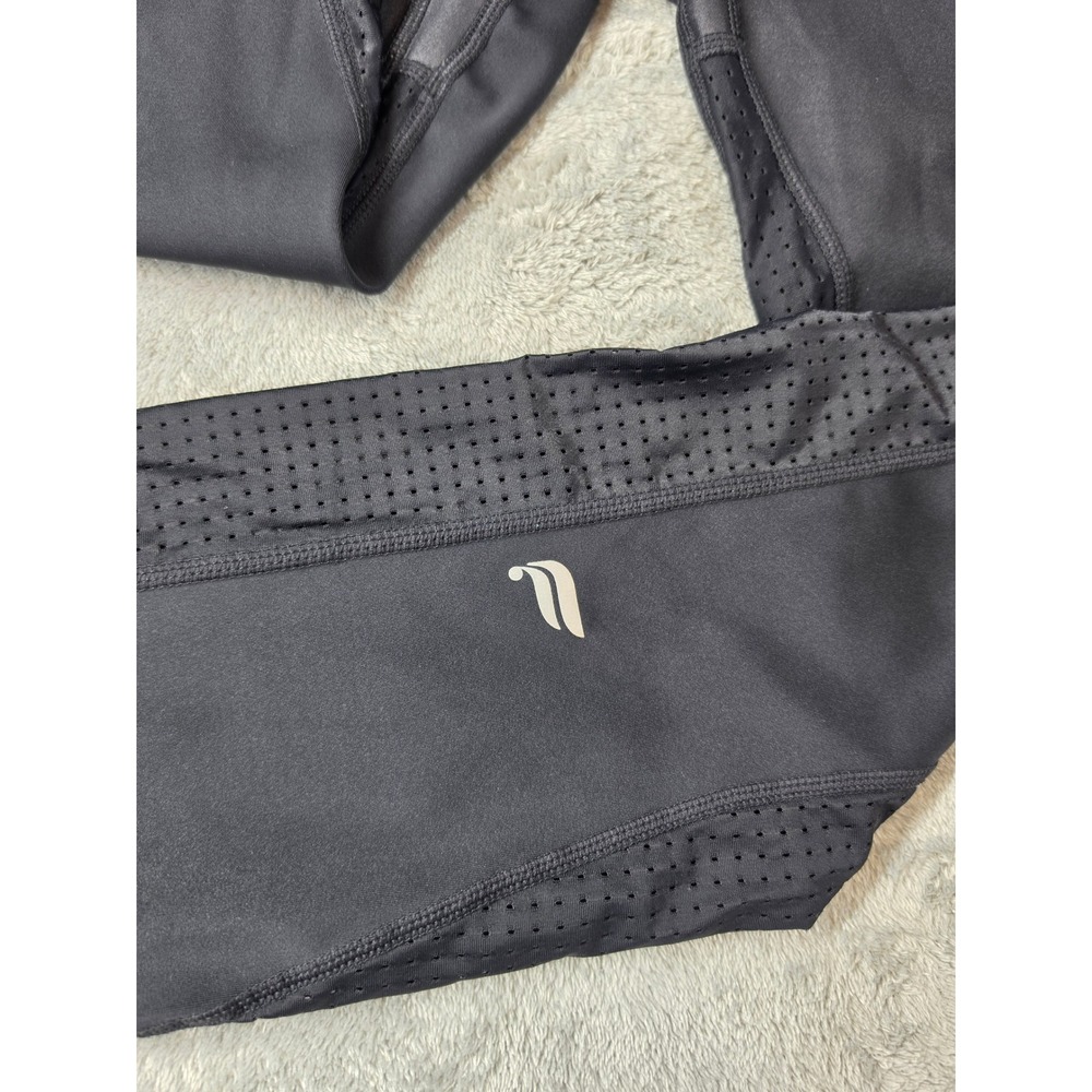 Fabletics Motion365+ Black Mesh Panel High Waisted Leggings Women Size M 7/8 - Picture 2 of 8